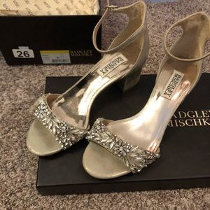 Badgley Mischka Tamara Block-Heel Evening Sandals